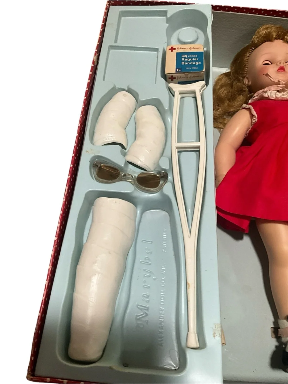 Madame Alexander Blonde Doll in Red Dress with Medical Accessories